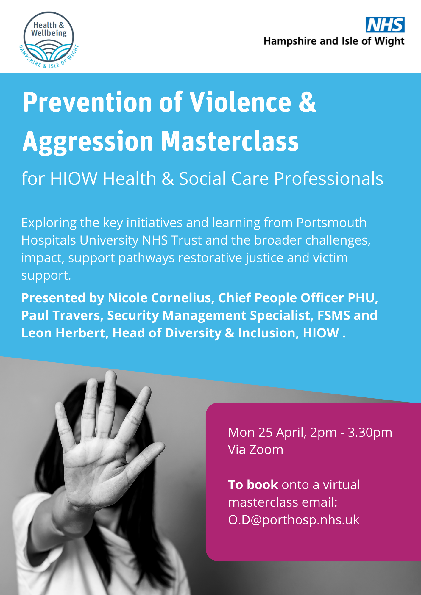 Prevention of violence and aggression workshop poster April.png